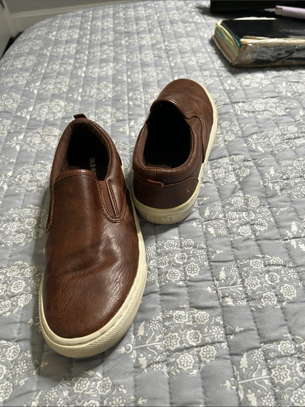 Old Navy Brown Slip-On Casual Loafers with White Sole